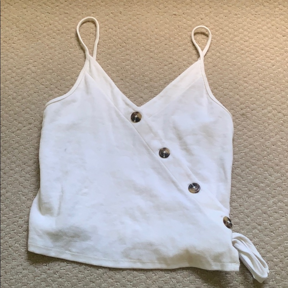 HOST PICK White Button Tank Top with Tie
